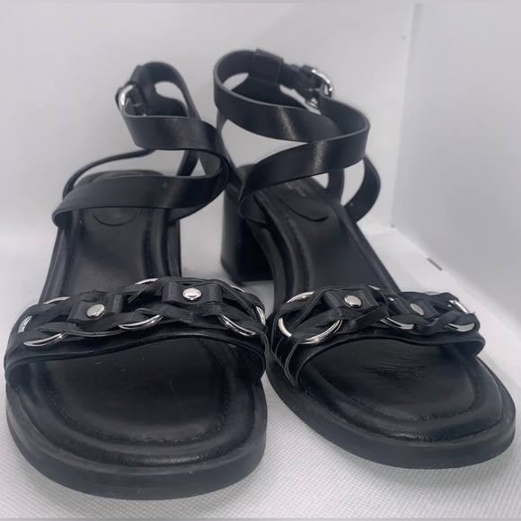 rag & bone Geo Chain Ankle Strap Sandal Women’s size 38.5 (8.5) Black - Picture 7 of 10